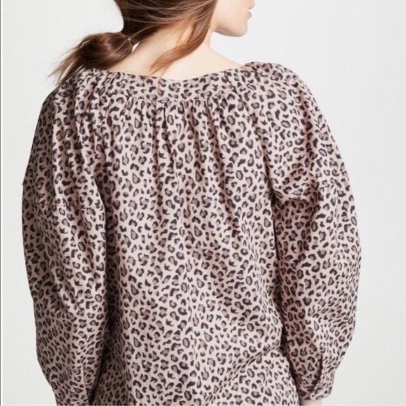 La Vie Rebecca Taylor Ocelot poplin top Size Small - Picture 4 of 5